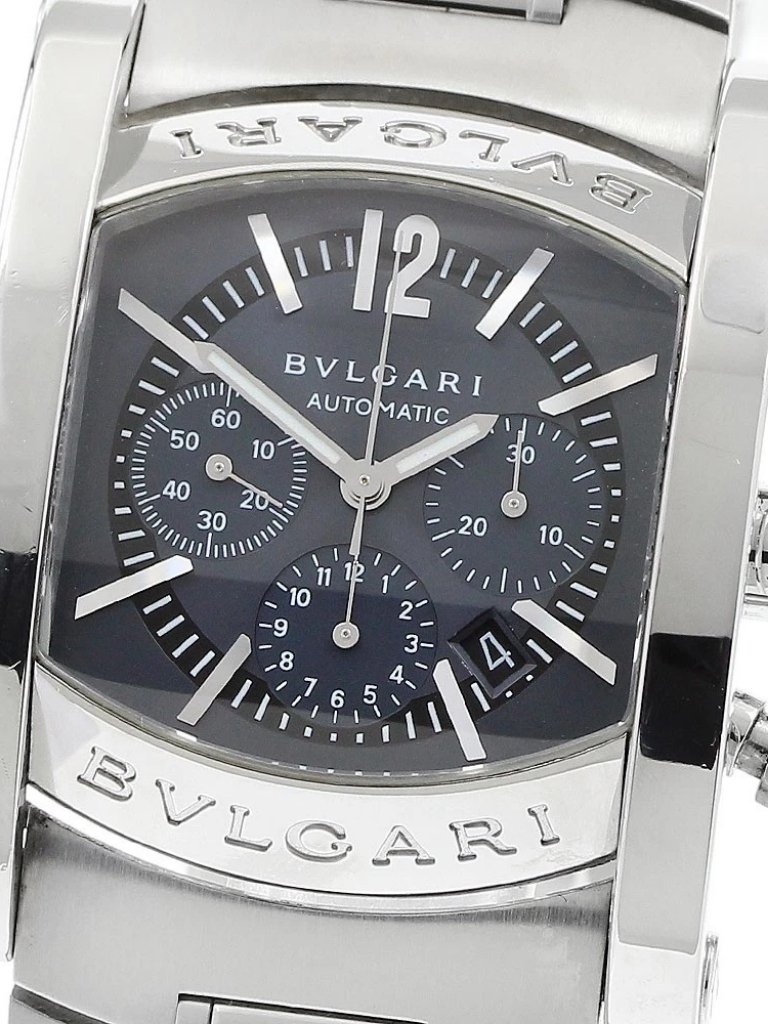 Bvlgari Assioma Aa44sch Chronograph Date Navy Dial Automatic Mens Watch905475